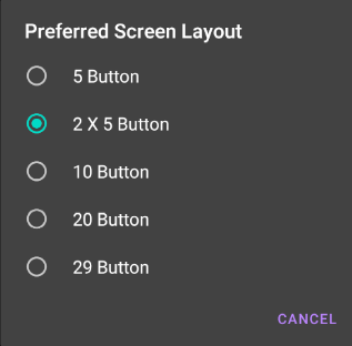 Screen layout choices